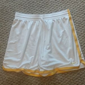 Nike, Size Large, basketball type shorts. White and yellow